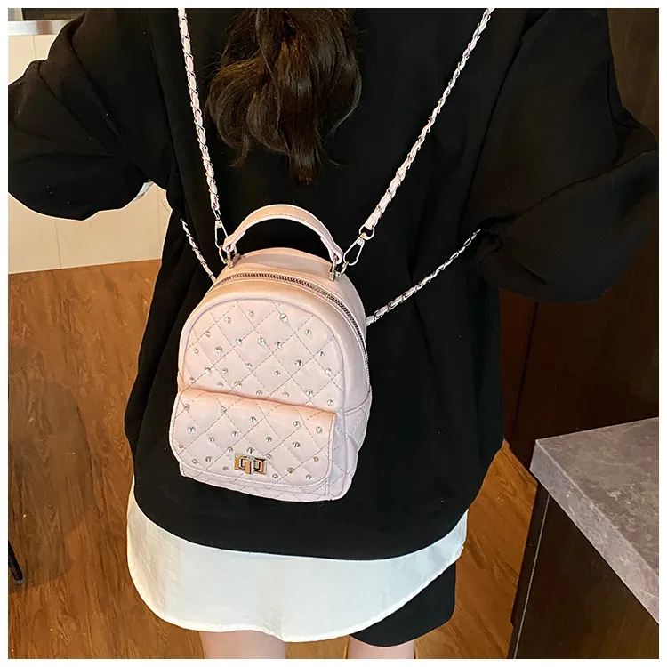 RIVMIND PU Backpack Regular Women's White/Black/Yellow/Pink-17