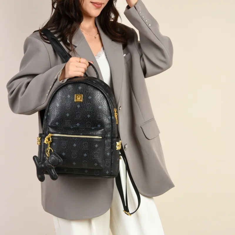 RIVMIND PU Backpack Women's White/Black/Yellow/Pink-10