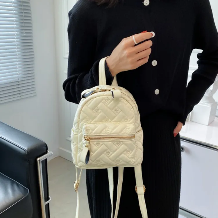 RIVMIND PU Backpack Women's White/Black-2