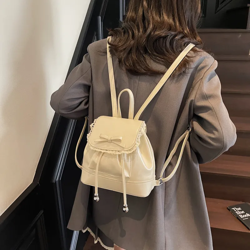 RIVMIND PU Backpack Women's White/Black/Yellow/Blue-13