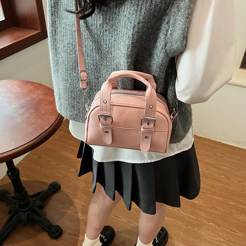 RIVMIND PU One Shoulder Handbag Women's Ecru/Pink/Light Blue/Red/Silver/Black-9