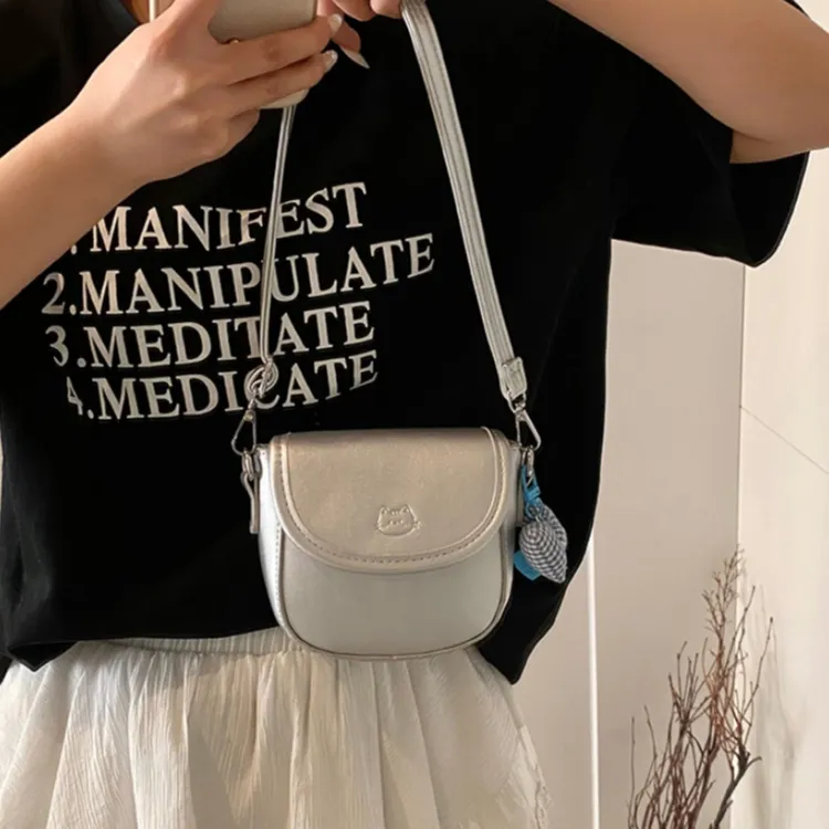 RIVMIND PU Shoulder Bag Crossbody Bag Regular Women's White/Silver/Black/Pink/Red-2