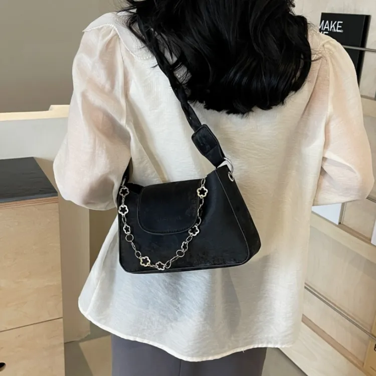 RIVMIND PU Crossbody One Shoulder Handbags Regular Women's Ecru/Black/Pink-5
