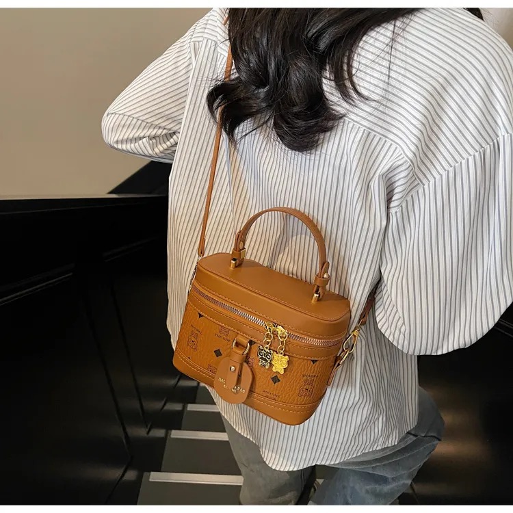 RIVMIND PU Handbag Regular Women's White/Pink/Brown-15