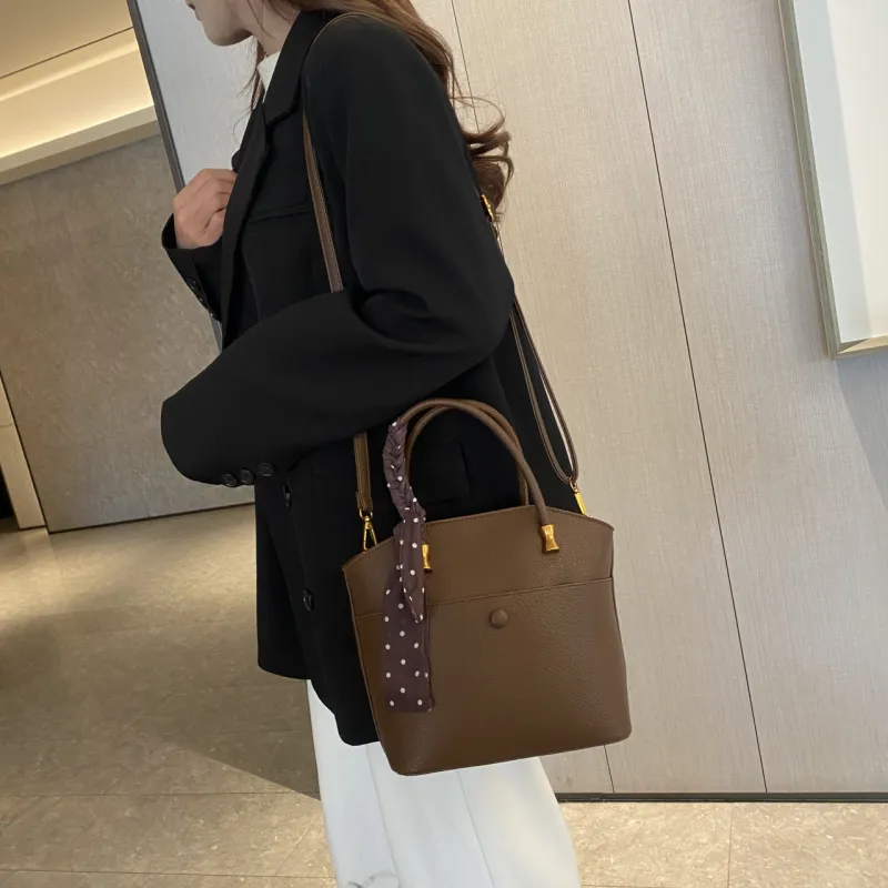 RIVMIND PU Handbag Regular Women's White/Black/Khaki/Coffee/Brown-15