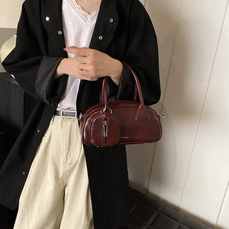 RIVMIND PU Shoulder Bag, Crossbody Bag, Handbag Regular Unisex Black/Red/Coffee/Brown-9