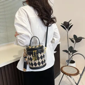 RIVMIND PU Bucket Bag Handbag Women's Black/Brown