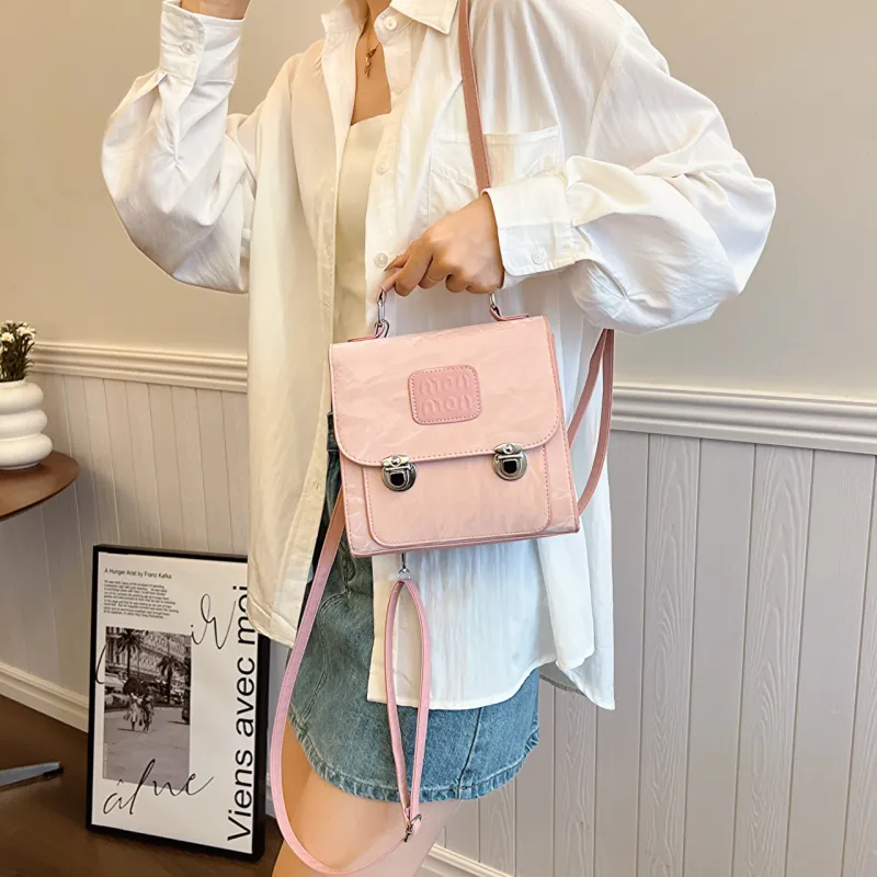 RIVMIND PU Backpack Women's White/Silver/Black/Pink-17