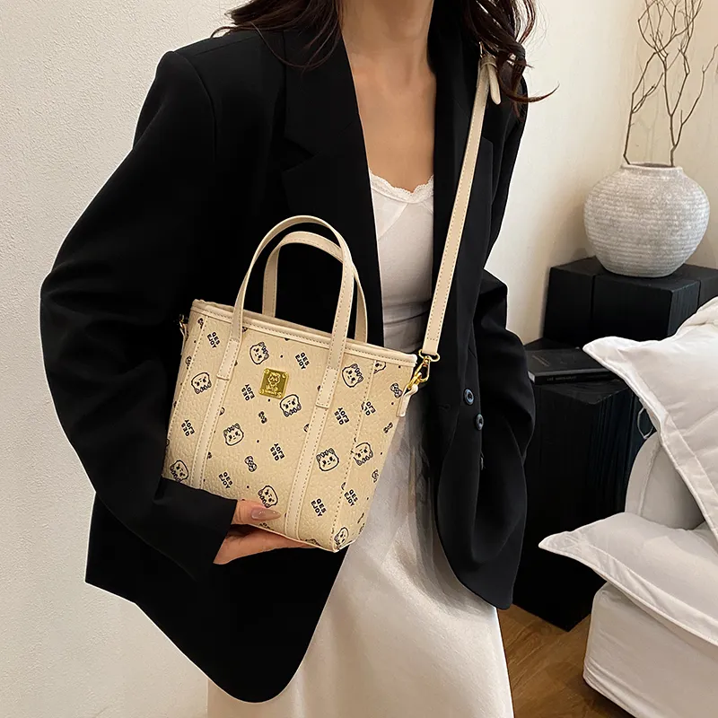 RIVMIND PU Handbag Women's White/Brown/Pink/Black-2