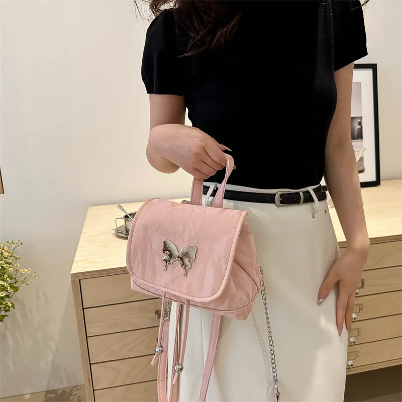 RIVMIND PU Backpack Portable Regular Women's White/Silver/Black/Pink-22