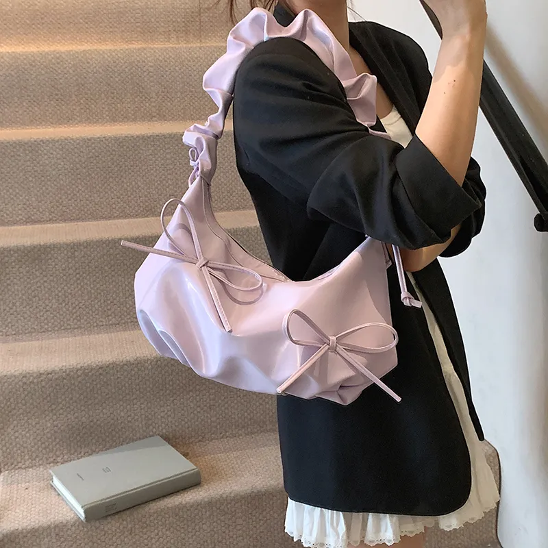 RIVMIND PU Shoulder Bag Women's White/Black/Purple/Yellow/Pink-16