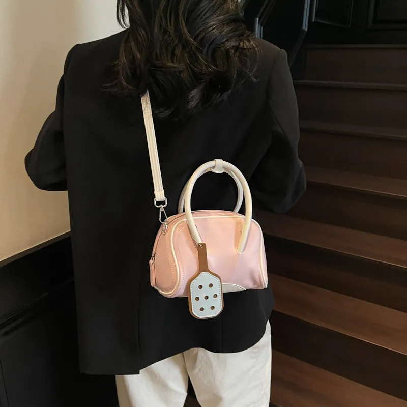 RIVMIND PU Handbag Women's White/Pink/Khaki-8