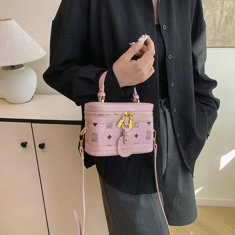 RIVMIND PU One Shoulder Handbag Women's Pink/Brown/White/Black-6