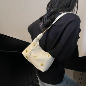 RIVMIND PU Shoulder Bag, Handbag Women's White/Silver/Black/Blue