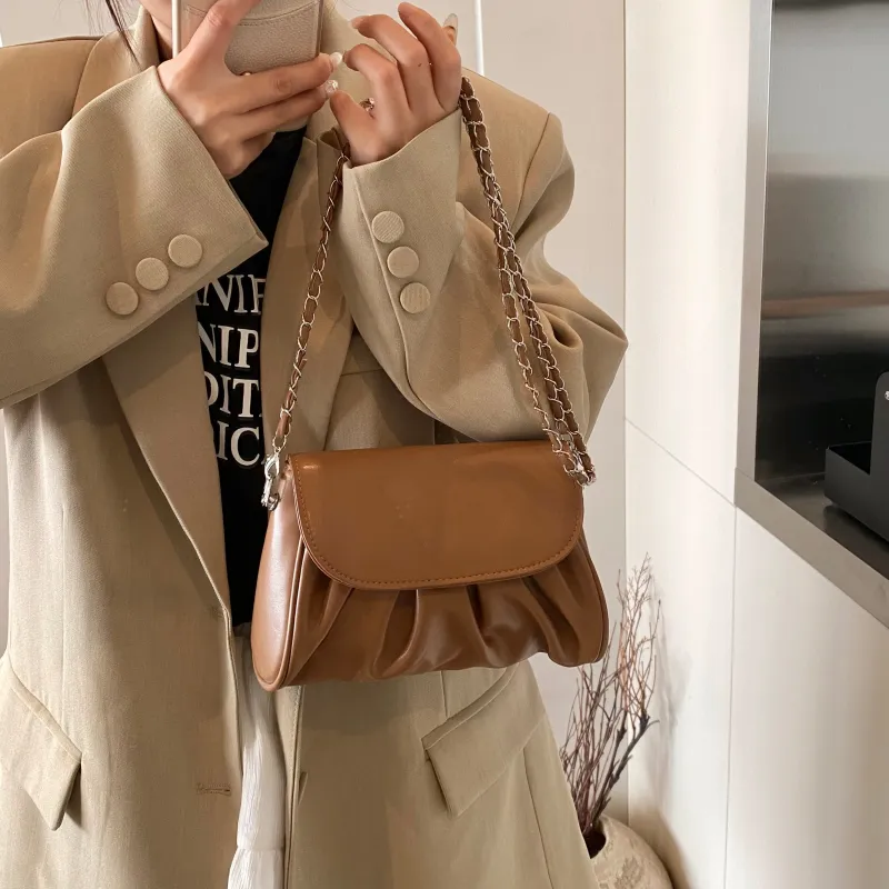 RIVMIND PU Shoulder Bag Women's White/Black/Blue/Pink/Coffee/Brown-28