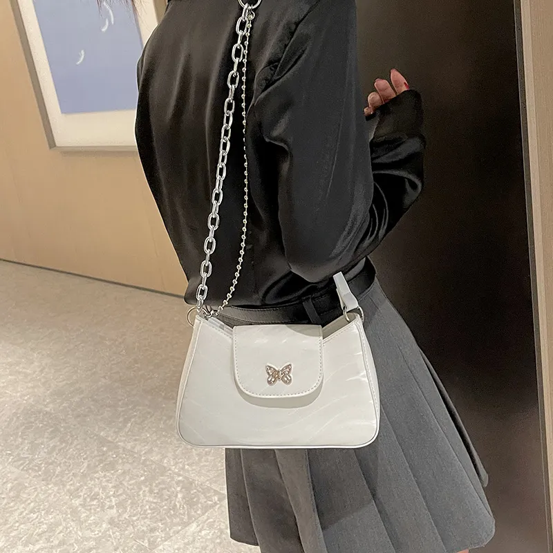 RIVMIND PU Shoulder Bag, Handbag Women's White/Silver/Black/Purple-3