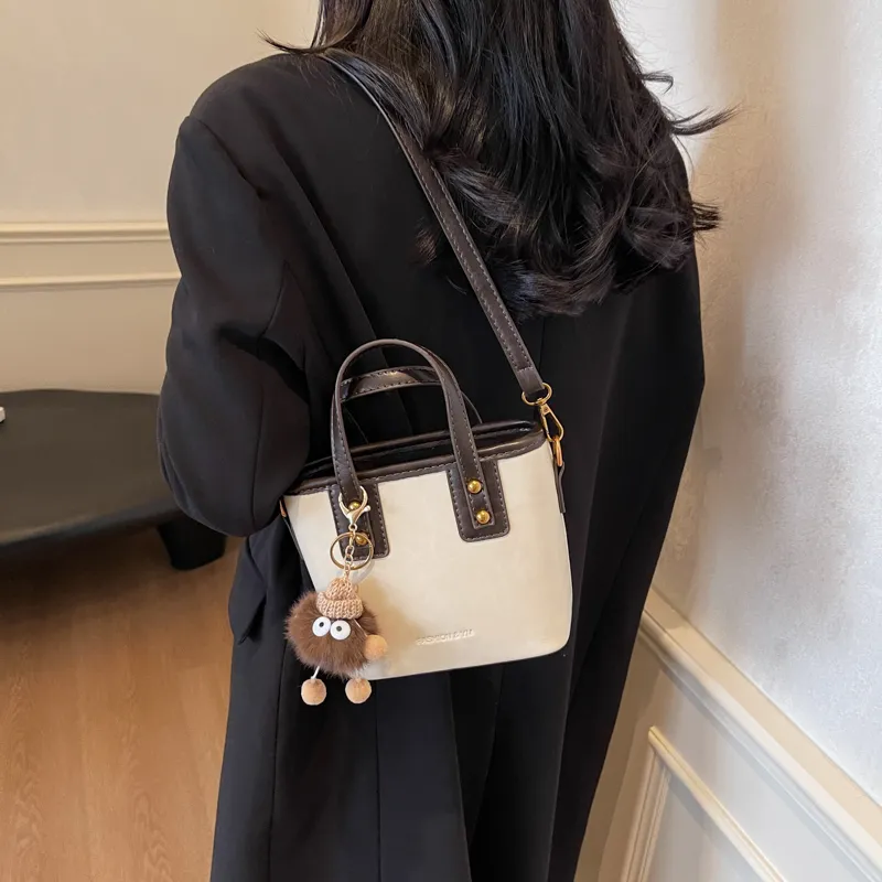 RIVMIND PU Handbag Women's White/Brown/Coffee/Black-3