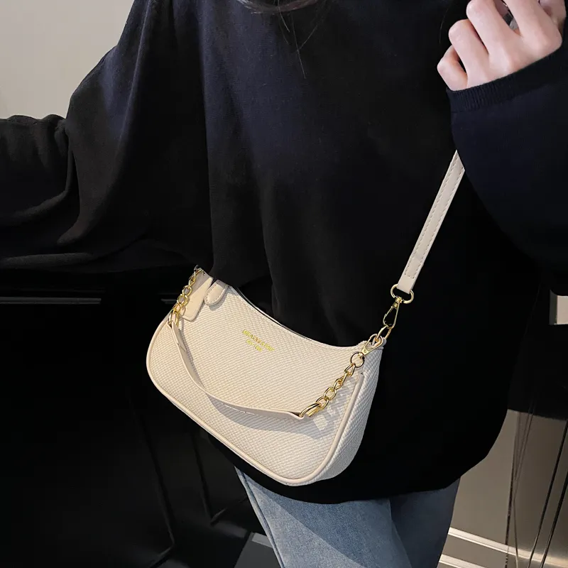 RIVMIND PU Shoulder Bag Women's Ecru/Black/Khaki/Pink-2
