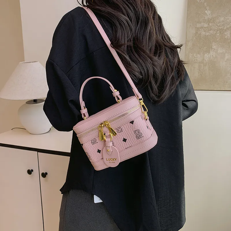 RIVMIND PU One Shoulder Handbag Women's Pink/Brown/White/Black-10
