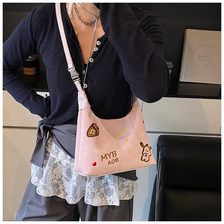 RIVMIND PU Handbag, Shoulder Bag Women's Blue/Pink-7