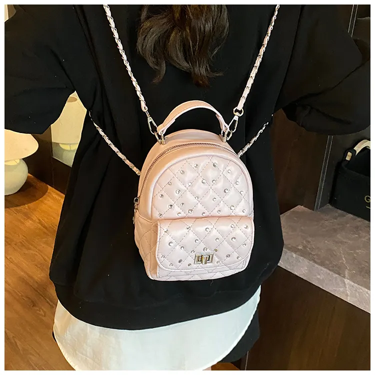 RIVMIND PU Backpack Regular Women's White/Black/Yellow/Pink-21