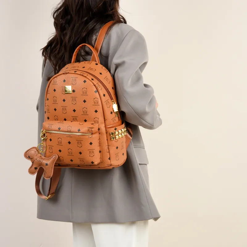 RIVMIND PU Backpack Women's White/Black/Yellow/Pink-15