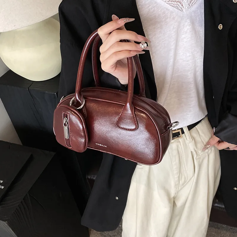 RIVMIND PU Shoulder Bag, Crossbody Bag, Handbag Regular Unisex Black/Red/Coffee/Brown-7