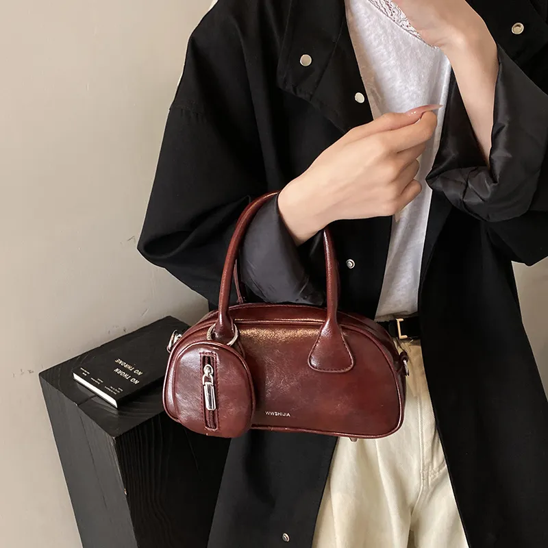 RIVMIND PU Shoulder Bag, Crossbody Bag, Handbag Regular Unisex Black/Red/Coffee/Brown-10