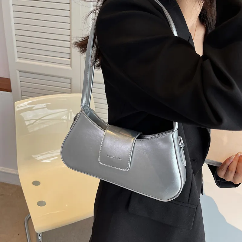 RIVMIND PU Shoulder Bag, Crossbody Bag Women's White/Black/Silver/Black/Pink/Blue-13