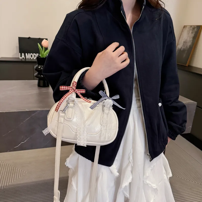 RIVMIND PU One Shoulder Handbag Women's White/Black/Pink/Red/Khaki/Green-2