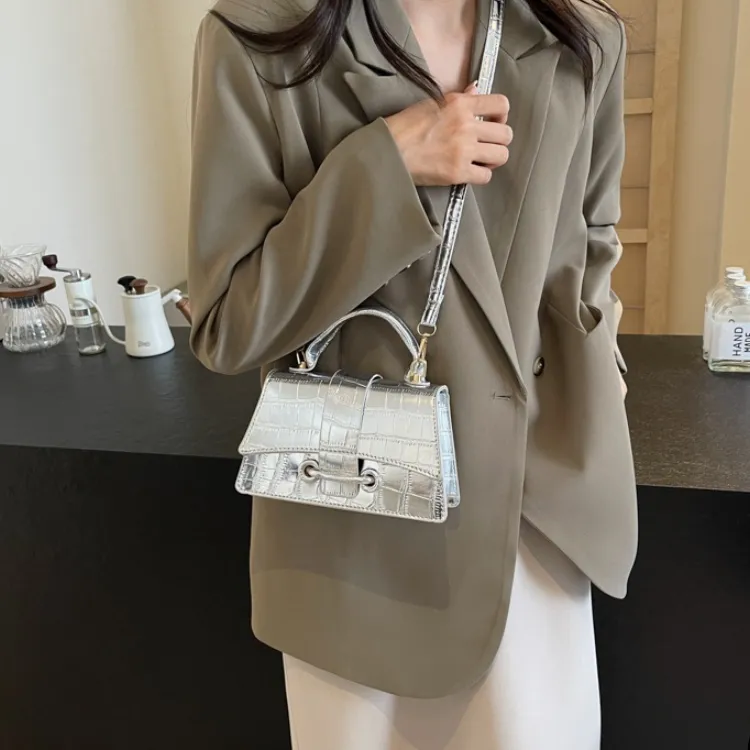 RIVMIND PU Shoulder Bag, Crossbody Bag, Handbag Women's White/Silver/Black/Gold-4