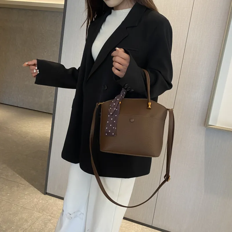 RIVMIND PU Handbag Regular Women's White/Black/Khaki/Coffee/Brown-14