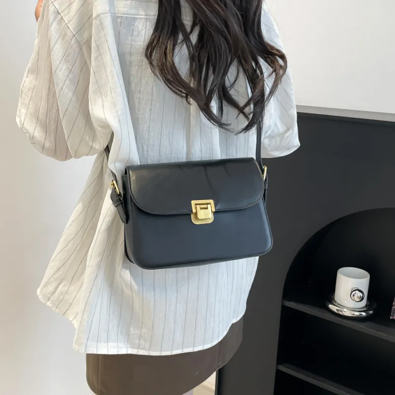 RIVMIND PU Shoulder Bag Women's White/Black/Coffee/Brown-8