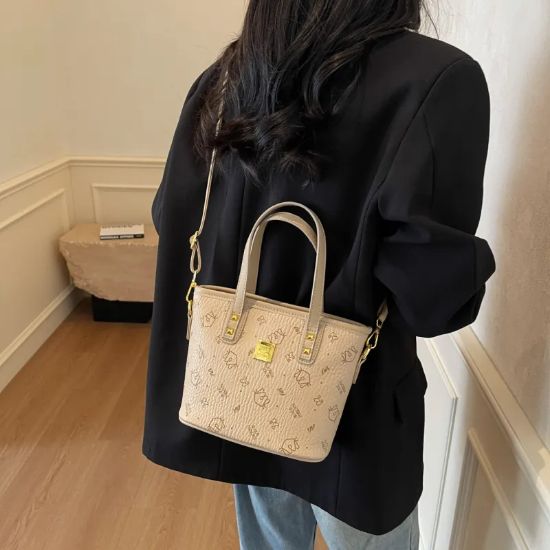 RIVMIND PU One Shoulder Handbag Regular Women's Khaki/Pink/Black/Brown-4