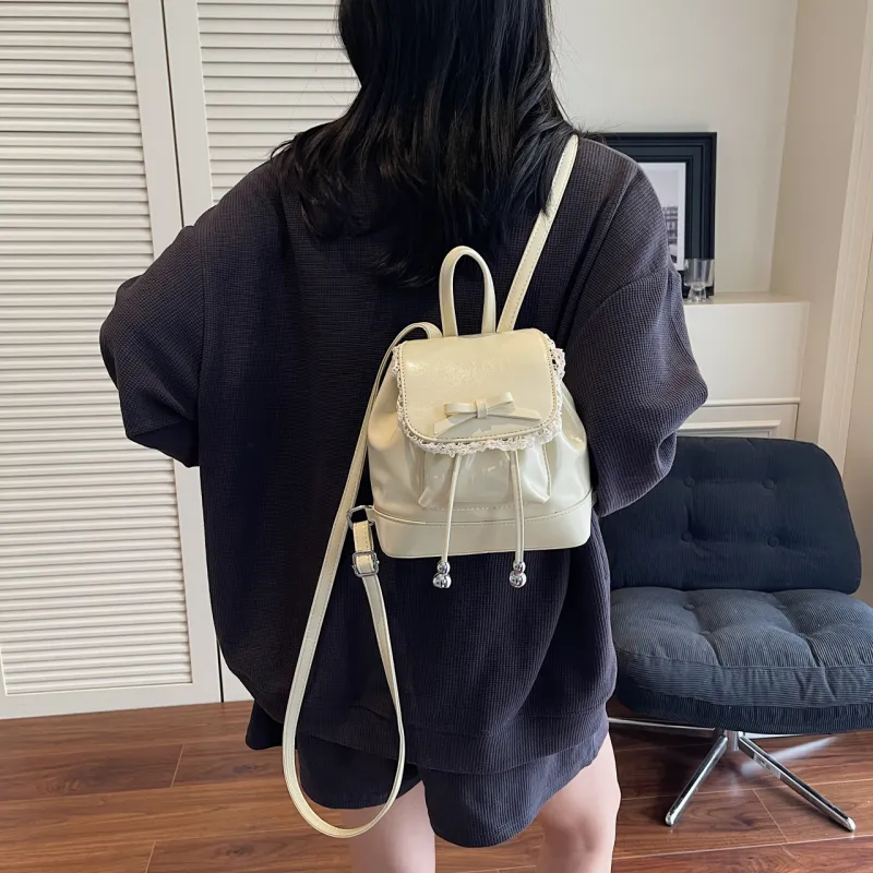 RIVMIND PU Backpack Women's White/Black/Yellow/Blue-4