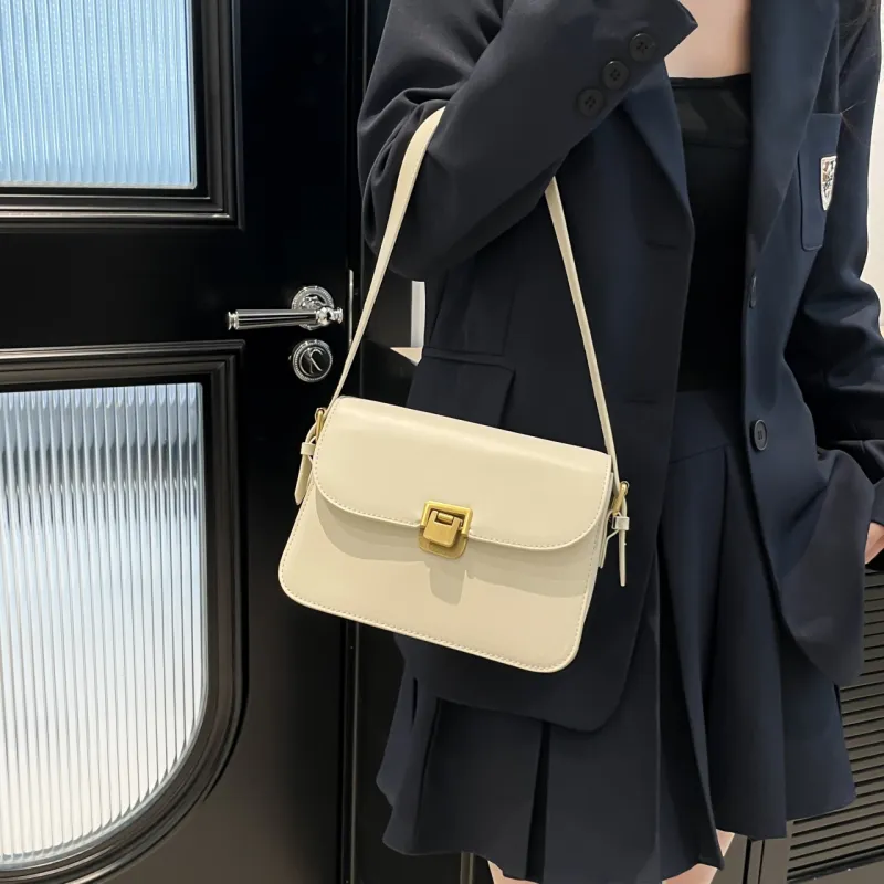 RIVMIND PU Shoulder Bag Women's White/Black/Coffee/Brown-4