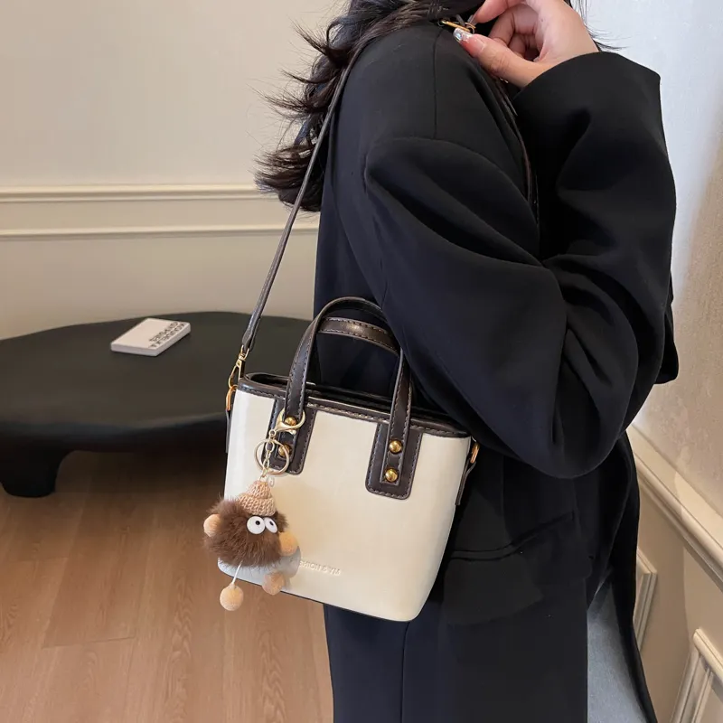 RIVMIND PU Handbag Women's White/Brown/Coffee/Black-2