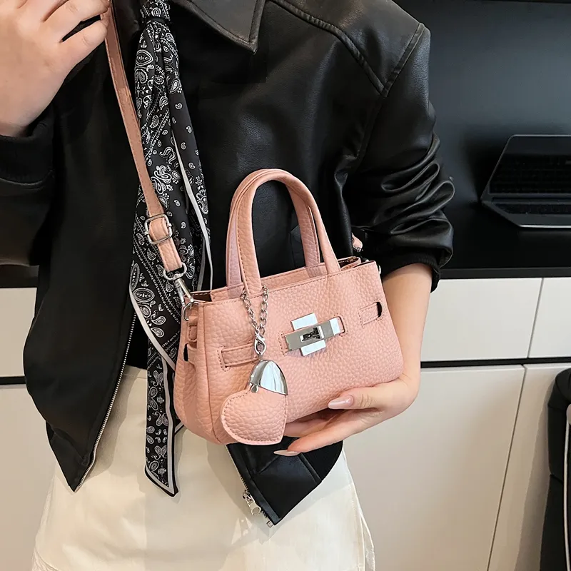 RIVMIND PU Handbag Women's Beige/Pink/Khaki/Black/Gray-5