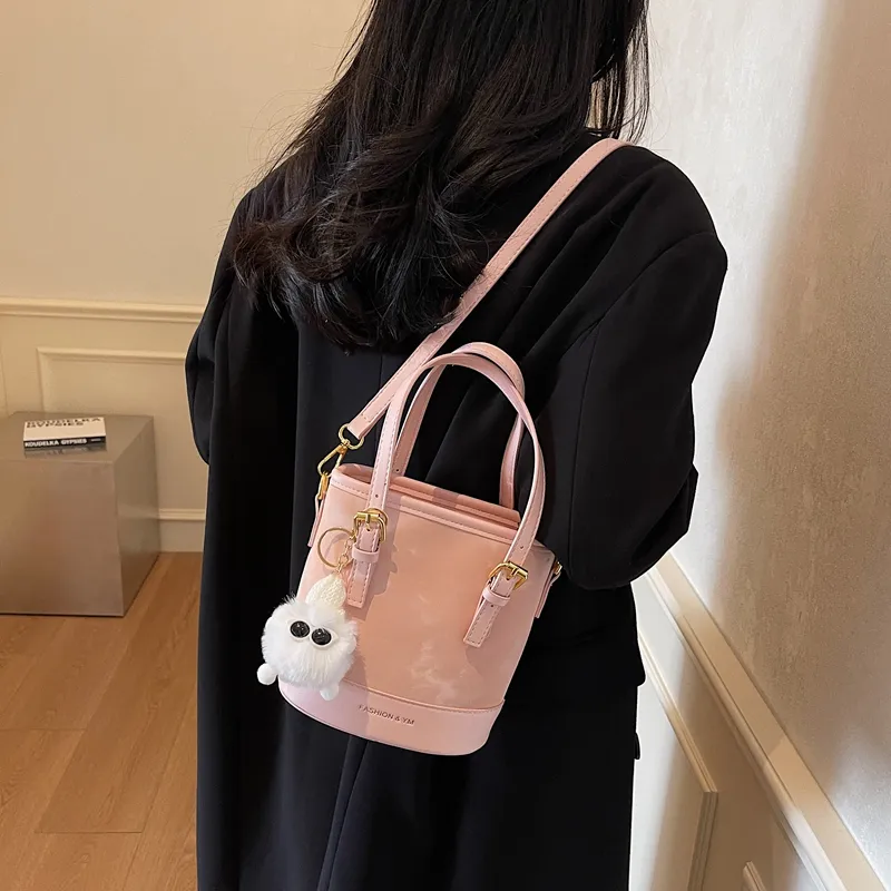 RIVMIND PU Shoulder Bag Women's White/Silver/Pink/Brown/Black-15