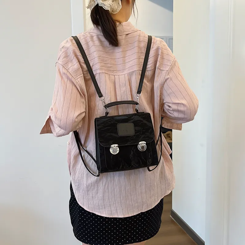 RIVMIND PU Backpack Women's White/Silver/Black/Pink-11