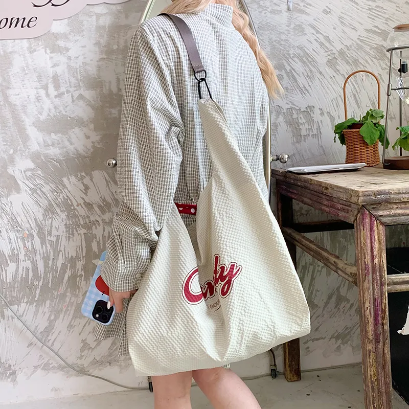 RIVMIND Nylon Crossbody Bag, Shoulder Bag Women's White/Blue-3