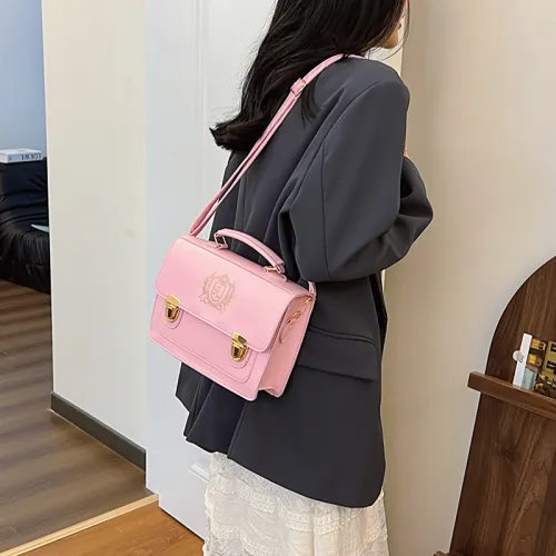 RIVMIND PU Backpack Women's Pink/Coffee/Black