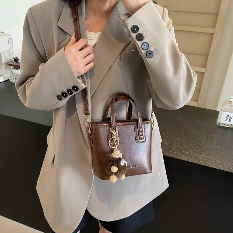RIVMIND PU Handbag Women's White/Brown/Coffee/Black-11