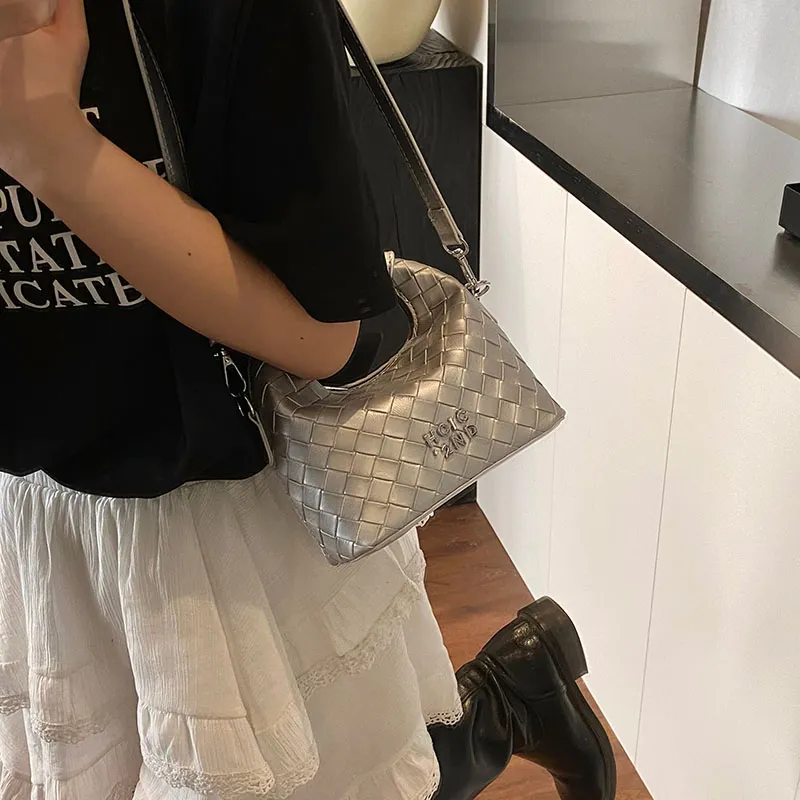 RIVMIND PU Crossbody One Shoulder Handbag Women's White/Pink/Silver/Green/Brown/Black-17
