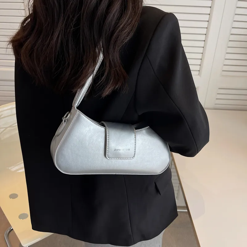 RIVMIND PU Shoulder Bag, Crossbody Bag Women's White/Black/Silver/Black/Pink/Blue-11