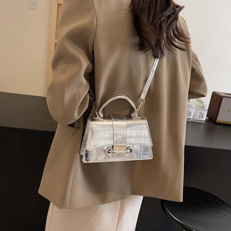 RIVMIND PU Shoulder Bag, Crossbody Bag, Handbag Women's White/Silver/Black/Gold-2