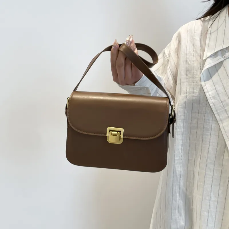 RIVMIND PU Shoulder Bag Women's White/Black/Coffee/Brown-13