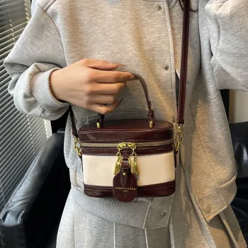 RIVMIND PU One Shoulder Handbag Women's Beige/Burgundy/Coffee/Black