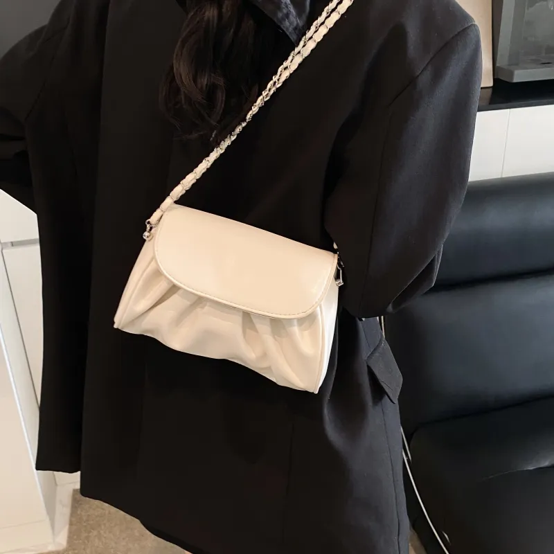 RIVMIND PU Shoulder Bag Women's White/Black/Blue/Pink/Coffee/Brown-1