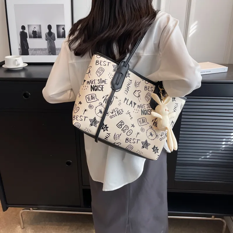 HCXK PU Shoulder Bag Regular Women's Black/Blue/Pink/Brown-6